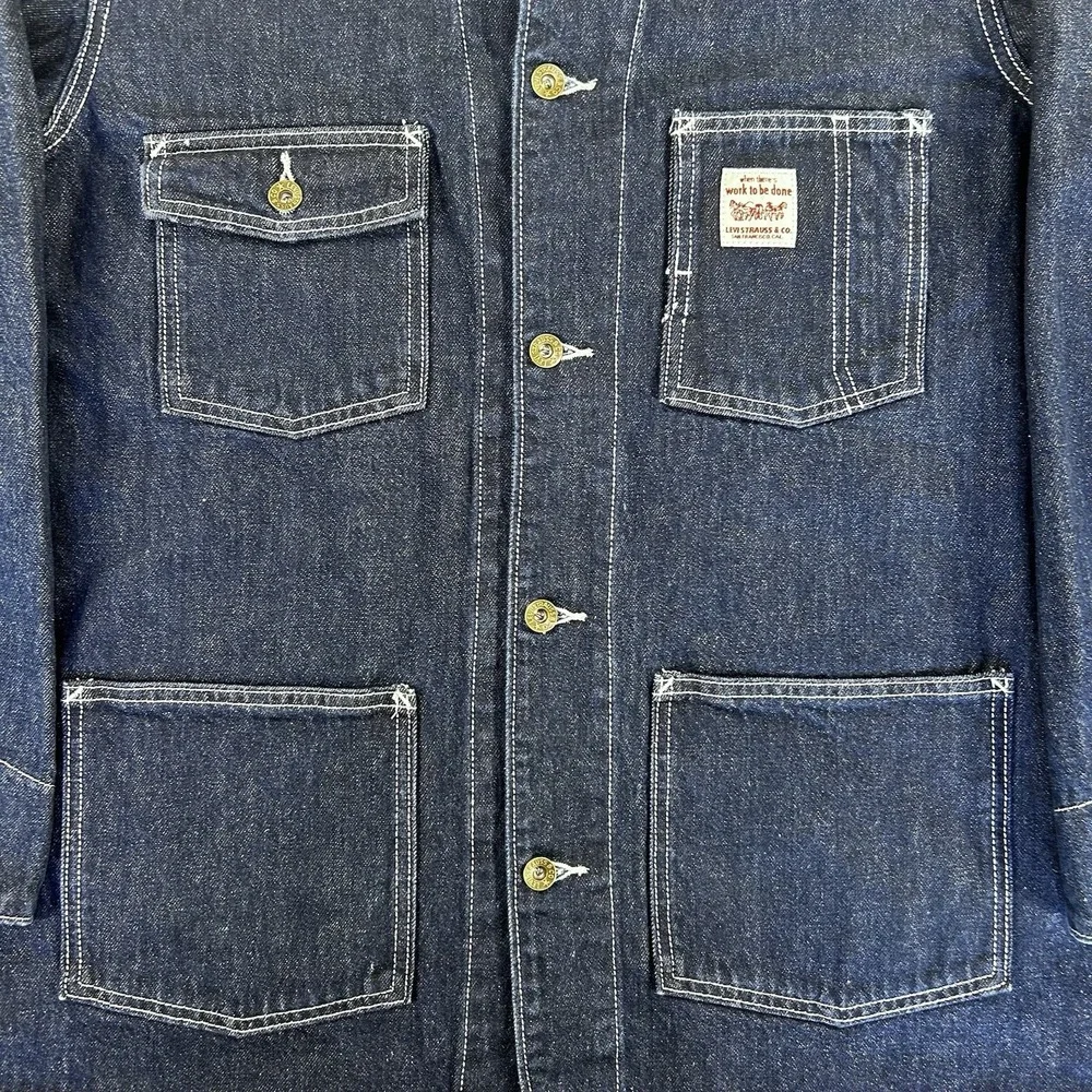 Levi's Berkeley Chore Coat Denim Jacket Men's M Relaxed Cotton Dark Wash